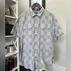 John Varvatos Grey Checkerboard Shirt Men’s Size L
